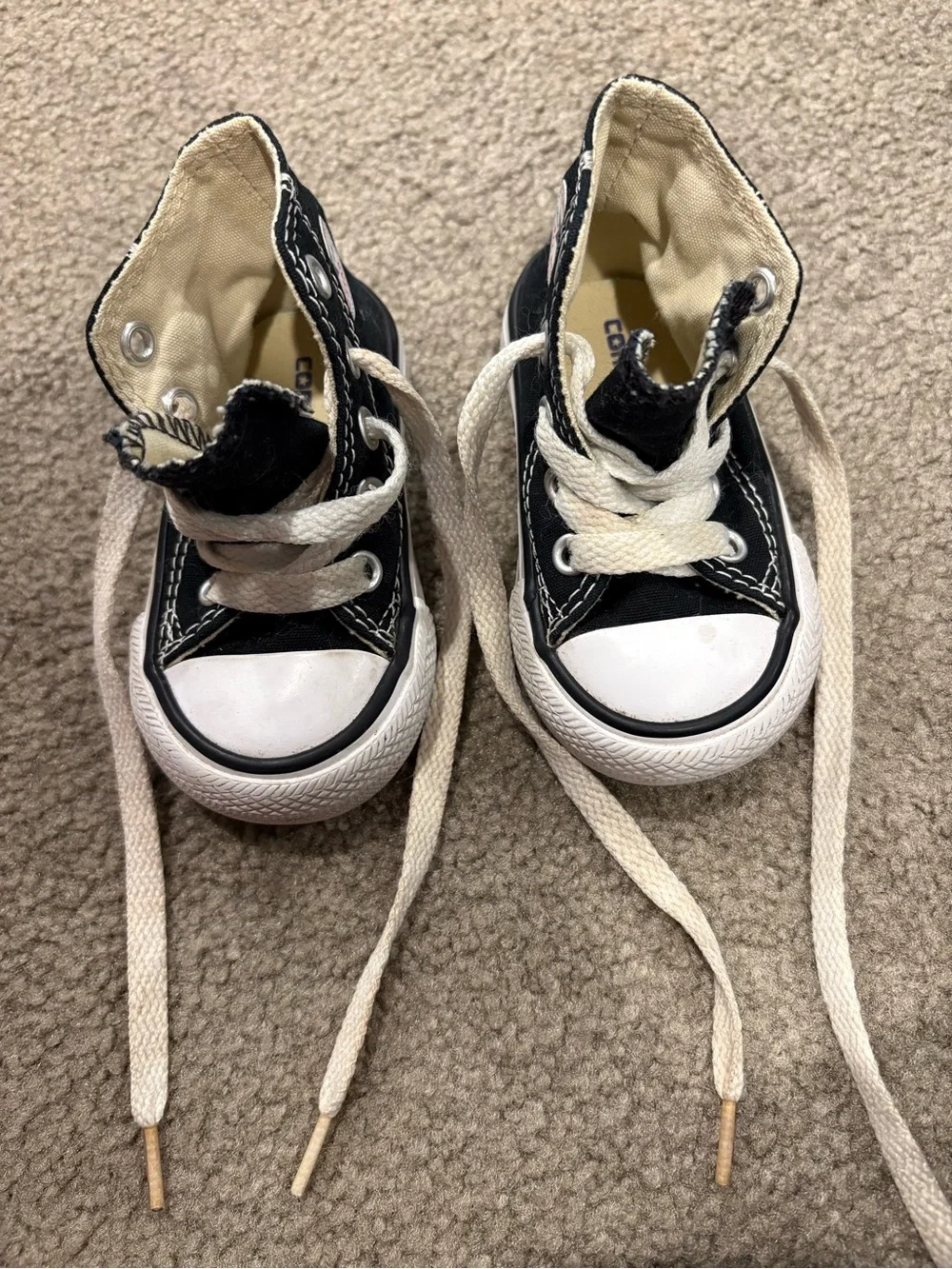 Toddler Converse Black and White High-Top All Star Sneakers